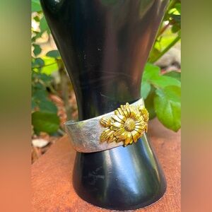 Beaucoup Designs Aimez Birth 2 Tone Cuff Bracelet – April